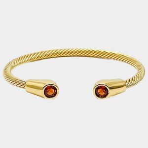 Elegant Gold Bracelet with Orange Accents